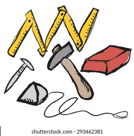 doodle vector mason tools