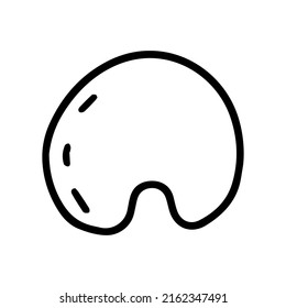 Ilustración del cojín de masajeo del vector del doodle. Pequeña almohada dibujada a mano para viajar