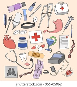Doodle vector Medical