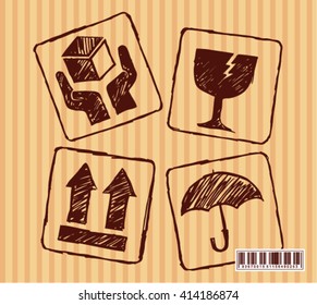 Doodle Vector of Packaging Symbols 