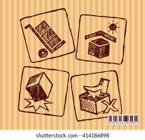 Doodle Vector of Packaging Symbols 