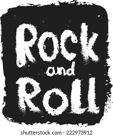 doodle vector rock and roll music word background and texture