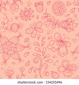 Doodle vector seamless pattern