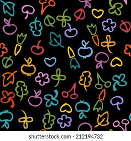 doodle vector seamless pattern, hand drawn  illustration