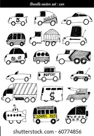 doodle vector set : car