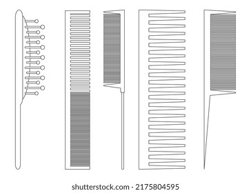 doodle vector set of hair combs	
