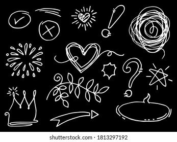 doodle vector set illustration with hand draw line art style vector.