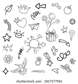 doodle Vektorgrafik mit handgezeichneter Linie Kunstvektor.