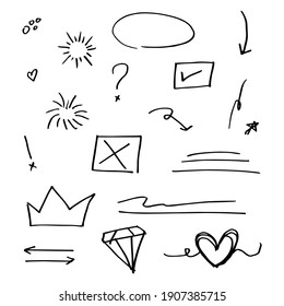 Doodle Vector Set Illustration Hand Draw Stock Vector (royalty Free 