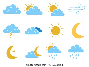 Doodle Vector Set of Weather