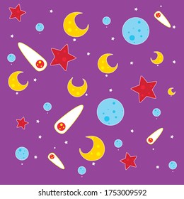 doodle vector space pattern illustration
