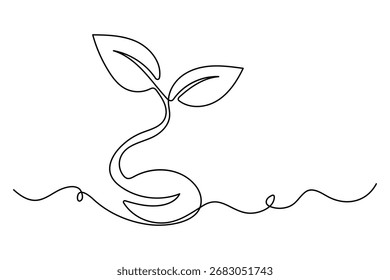Doodle Vektor Stil eine Zeile Illustration der Pflanzenwachstumsstufen mit editierbarem Schlaganfall und minimalem Design

