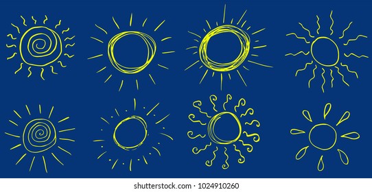 Doodle vector suns.