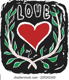 doodle vector symbol love, Valentines day