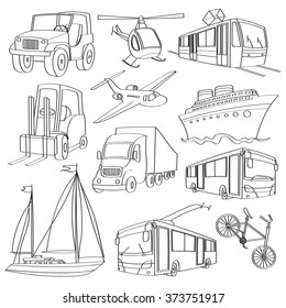 Doodle Vector Transport. Vector Illustration, EPS 10