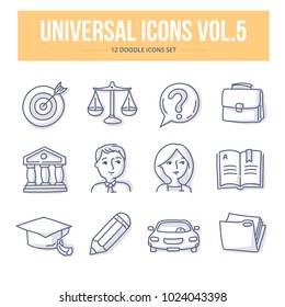 Doodle vector universal generic icons for website and printing materials