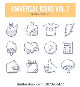 Doodle vector universal generic icons for website and printing materials