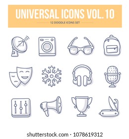 Doodle vector universal generic icons for website and printing materials