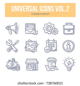 Doodle vector universal generic icons for website and printing materials