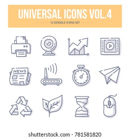 Doodle vector universal generic icons for website and printing materials vol.4