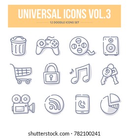 Doodle vector universal generic icons for website and printing materials