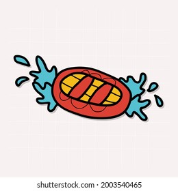 doodle vector whitewater rafting, vector illustration.