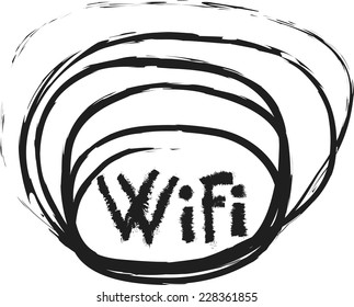 doodle Vector Wi-Fi network icon