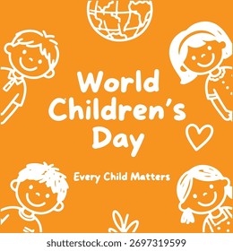 Vector Doodle del Día Mundial del Niño
