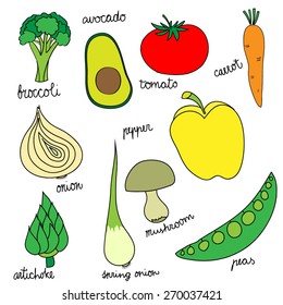 Doodle Vegetable Set