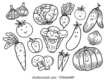 Doodle vegetables