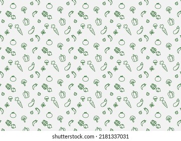 Doodle vegetables seamless vector background for banner, backdrop, flyer, poster. Vector eps 10