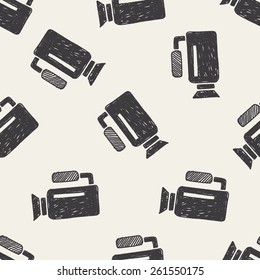 Doodle Video recorder seamless pattern background