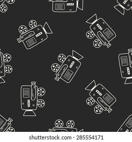 Doodle Video recorder seamless pattern background