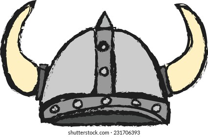 doodle viking helmet