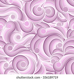 Doodle violet and pink  seamless background. Hand drawing doodle. Doodling pattern.