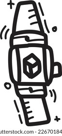 doodle virtual reality watch icono contorno vector
