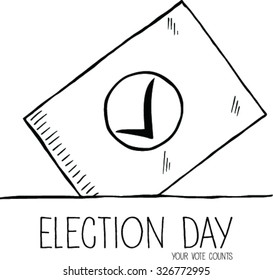 Doodle of Vote election day, vector illustration