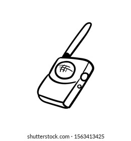 doodle walky talky icon vector hand drawing