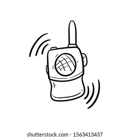 doodle walky talky icon vector hand drawing