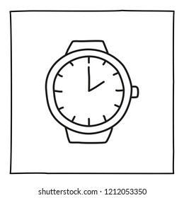 Doodle wall clock watch icon