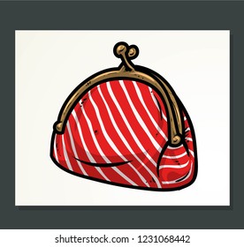 doodle wallet or pouch vector