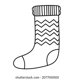 Doodle warm Christmas sock with pattern