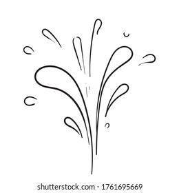 Doodle Water Burst Splash Illustration Hand Drawing Style Vector