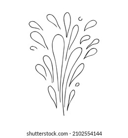 doodle water burst splash illustration hand drawing style vector