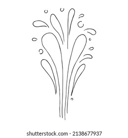 doodle water burst splash illustration hand drawing style vector