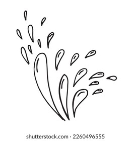 doodle water burst splash illustration hand drawing style vector