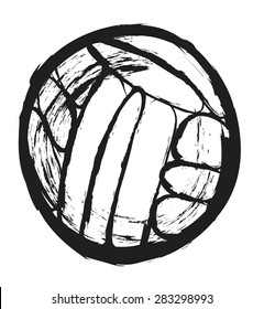 doodle water polo ball, vector