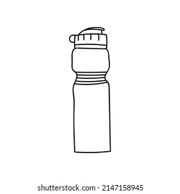 Doodle water sipper icon in vector. Hand drawn water bottle icon in vector. Drinking water sipper illustration in vector