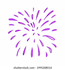Doodle water splash isolated on white background. Hand drawn spark burst. Simple art. 