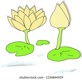 Doodle waterlily simple style